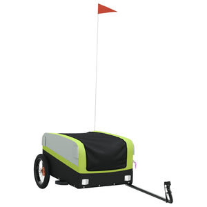 vidaXL Bike Trailer Black and Green 30 kg Iron