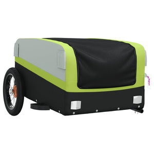 vidaXL Bike Trailer Black and Green 30 kg Iron