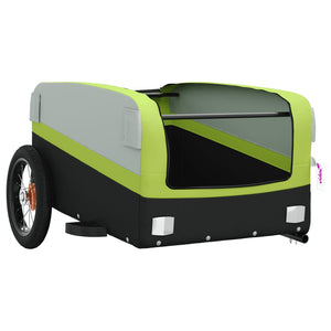 vidaXL Bike Trailer Black and Green 30 kg Iron