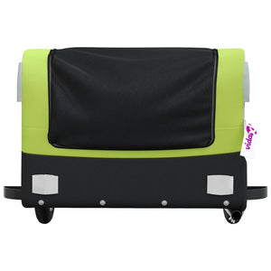 vidaXL Bike Trailer Black and Green 30 kg Iron