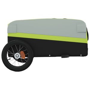 vidaXL Bike Trailer Black and Green 30 kg Iron