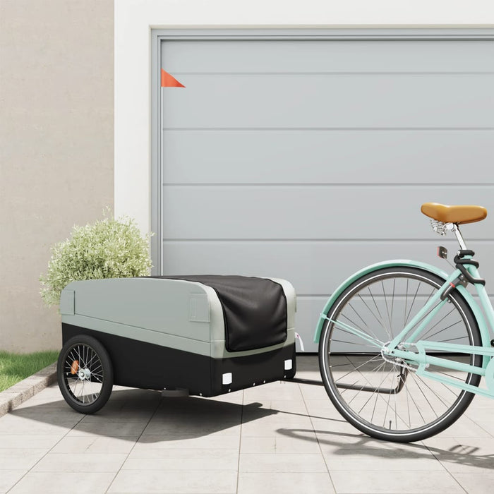 vidaXL Bike Trailer Black and Grey 45 kg Iron