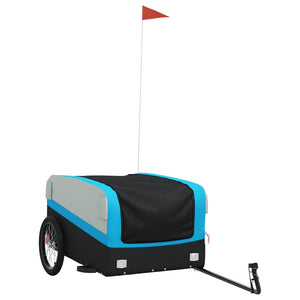 vidaXL Bike Trailer Black and Blue 45 kg Iron