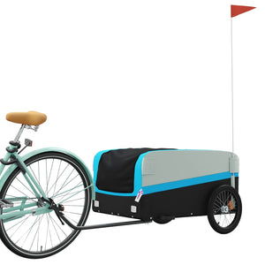 vidaXL Bike Trailer Black and Blue 45 kg Iron