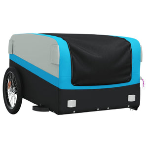 vidaXL Bike Trailer Black and Blue 45 kg Iron