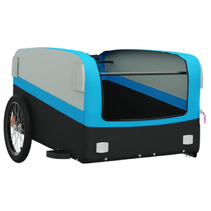 vidaXL Bike Trailer Black and Blue 45 kg Iron