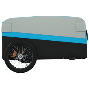 vidaXL Bike Trailer Black and Blue 45 kg Iron