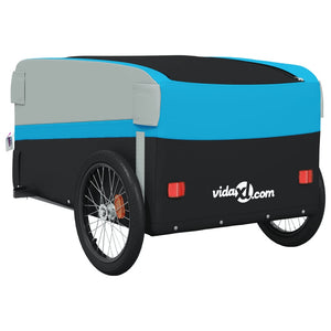 vidaXL Bike Trailer Black and Blue 45 kg Iron