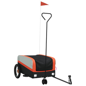 vidaXL Bike Trailer Black and Orange 30 kg Iron