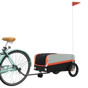 vidaXL Bike Trailer Black and Orange 30 kg Iron