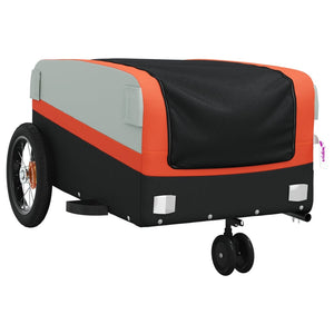 vidaXL Bike Trailer Black and Orange 30 kg Iron