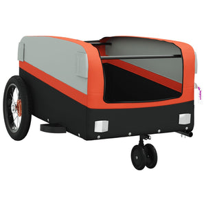 vidaXL Bike Trailer Black and Orange 30 kg Iron