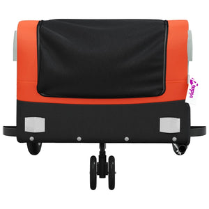 vidaXL Bike Trailer Black and Orange 30 kg Iron