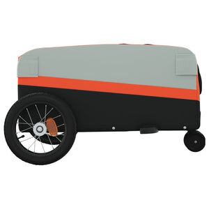 vidaXL Bike Trailer Black and Orange 30 kg Iron