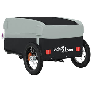 vidaXL Bike Trailer Black and Grey 30 kg Iron