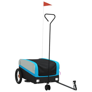 vidaXL Bike Trailer Black and Blue 30 kg Iron