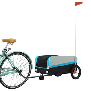 vidaXL Bike Trailer Black and Blue 30 kg Iron