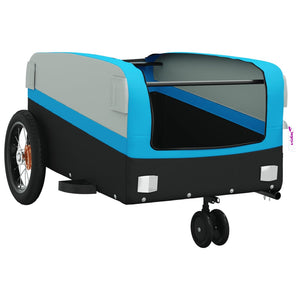 vidaXL Bike Trailer Black and Blue 30 kg Iron