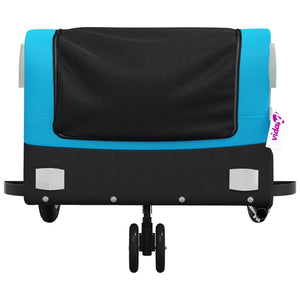 vidaXL Bike Trailer Black and Blue 30 kg Iron