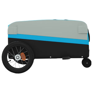 vidaXL Bike Trailer Black and Blue 30 kg Iron