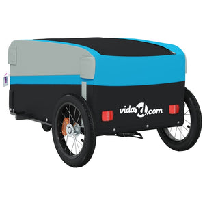 vidaXL Bike Trailer Black and Blue 30 kg Iron