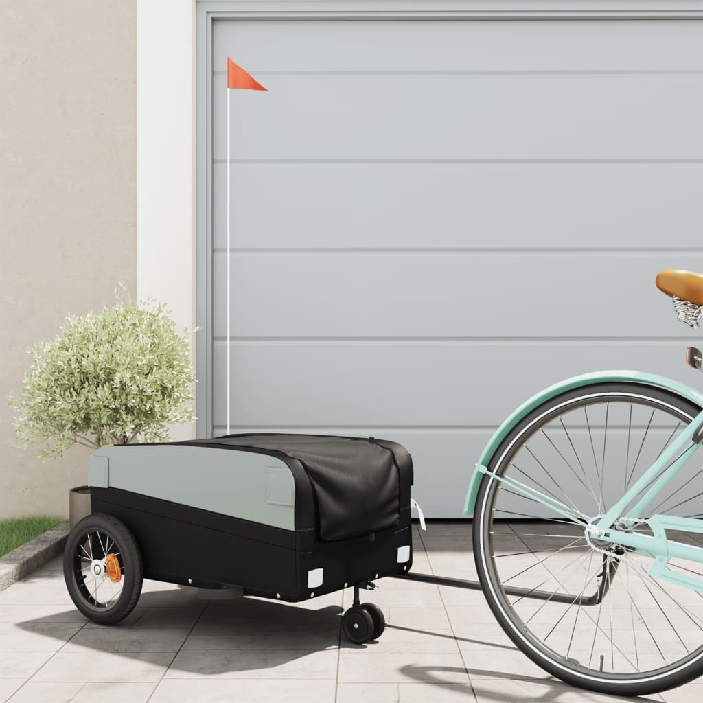 vidaXL Bike Trailer Black 30 kg Iron