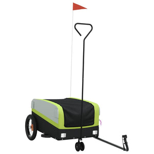 vidaXL Bike Trailer Black and Green 30 kg Iron