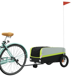 vidaXL Bike Trailer Black and Green 30 kg Iron