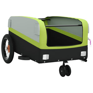 vidaXL Bike Trailer Black and Green 30 kg Iron