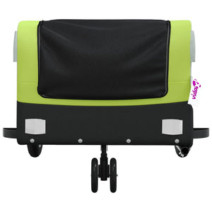 vidaXL Bike Trailer Black and Green 30 kg Iron