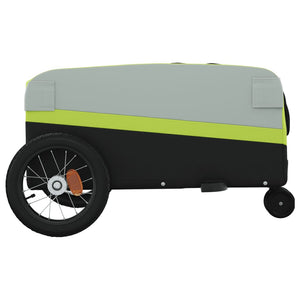 vidaXL Bike Trailer Black and Green 30 kg Iron