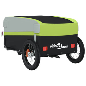 vidaXL Bike Trailer Black and Green 30 kg Iron