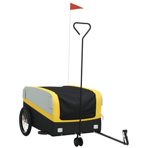 vidaXL Bike Trailer Black and Yellow 45 kg Iron