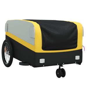 vidaXL Bike Trailer Black and Yellow 45 kg Iron