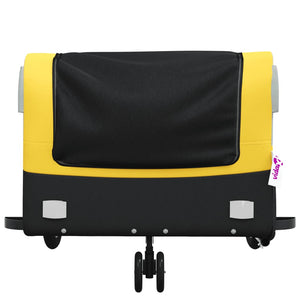 vidaXL Bike Trailer Black and Yellow 45 kg Iron