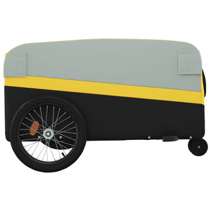 vidaXL Bike Trailer Black and Yellow 45 kg Iron