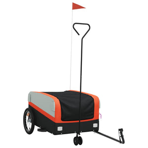 vidaXL Bike Trailer Black and Orange 45 kg Iron