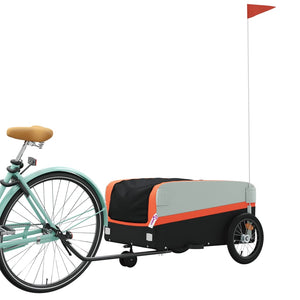 vidaXL Bike Trailer Black and Orange 45 kg Iron