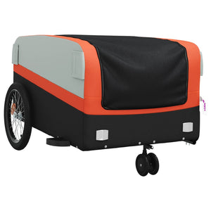 vidaXL Bike Trailer Black and Orange 45 kg Iron