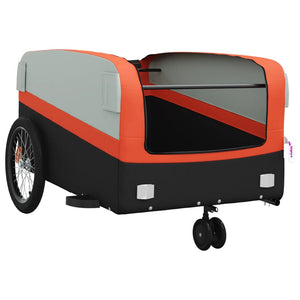 vidaXL Bike Trailer Black and Orange 45 kg Iron