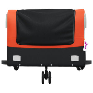 vidaXL Bike Trailer Black and Orange 45 kg Iron