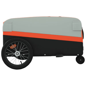 vidaXL Bike Trailer Black and Orange 45 kg Iron