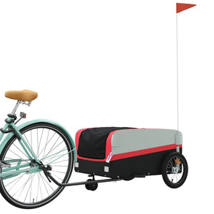 vidaXL Bike Trailer Black and Red 45 kg Iron