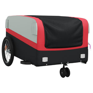 vidaXL Bike Trailer Black and Red 45 kg Iron