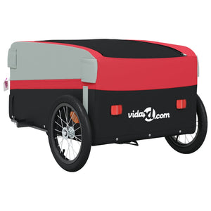 vidaXL Bike Trailer Black and Red 45 kg Iron