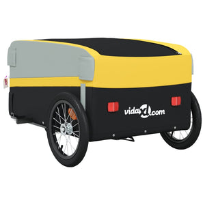 vidaXL Bike Trailer Black and Yellow 45 kg Iron