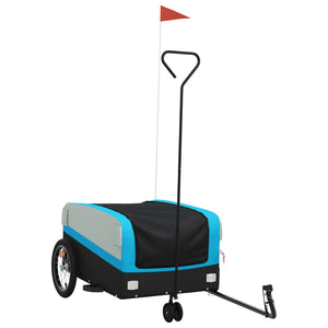 vidaXL Bike Trailer Black and Blue 45 kg Iron