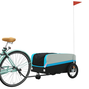 vidaXL Bike Trailer Black and Blue 45 kg Iron