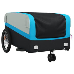 vidaXL Bike Trailer Black and Blue 45 kg Iron