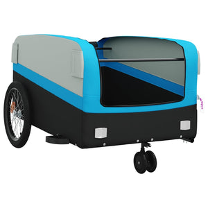 vidaXL Bike Trailer Black and Blue 45 kg Iron